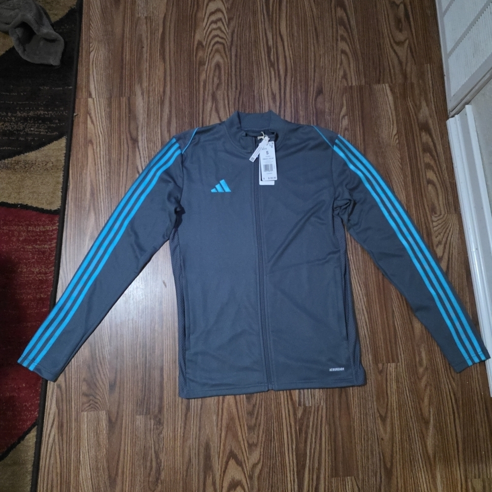 Adidas Black Athletic Top with Teal Logo